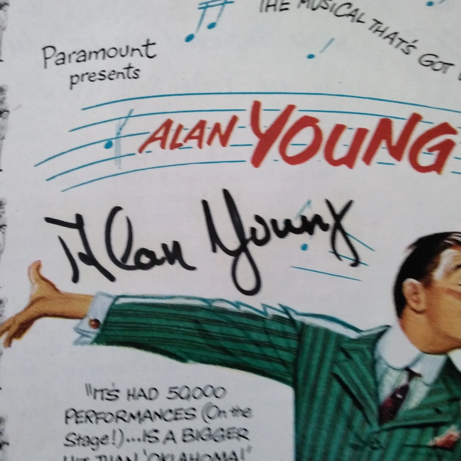 Alan Young SIGNED 1952 Movie Ad TV Movie Actor Mr Ed Aaron Slick Punkin Creek, изображение 5
