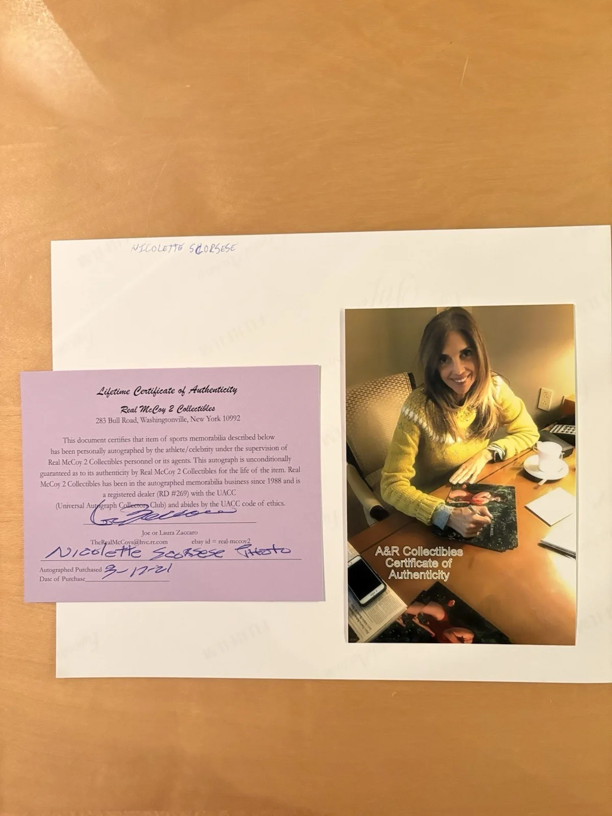 Nicolette Scorcese — “Christmas Vacation” Nicolette Scorsese Signed 8x10 Photo - COA - Inscription, изображение 2