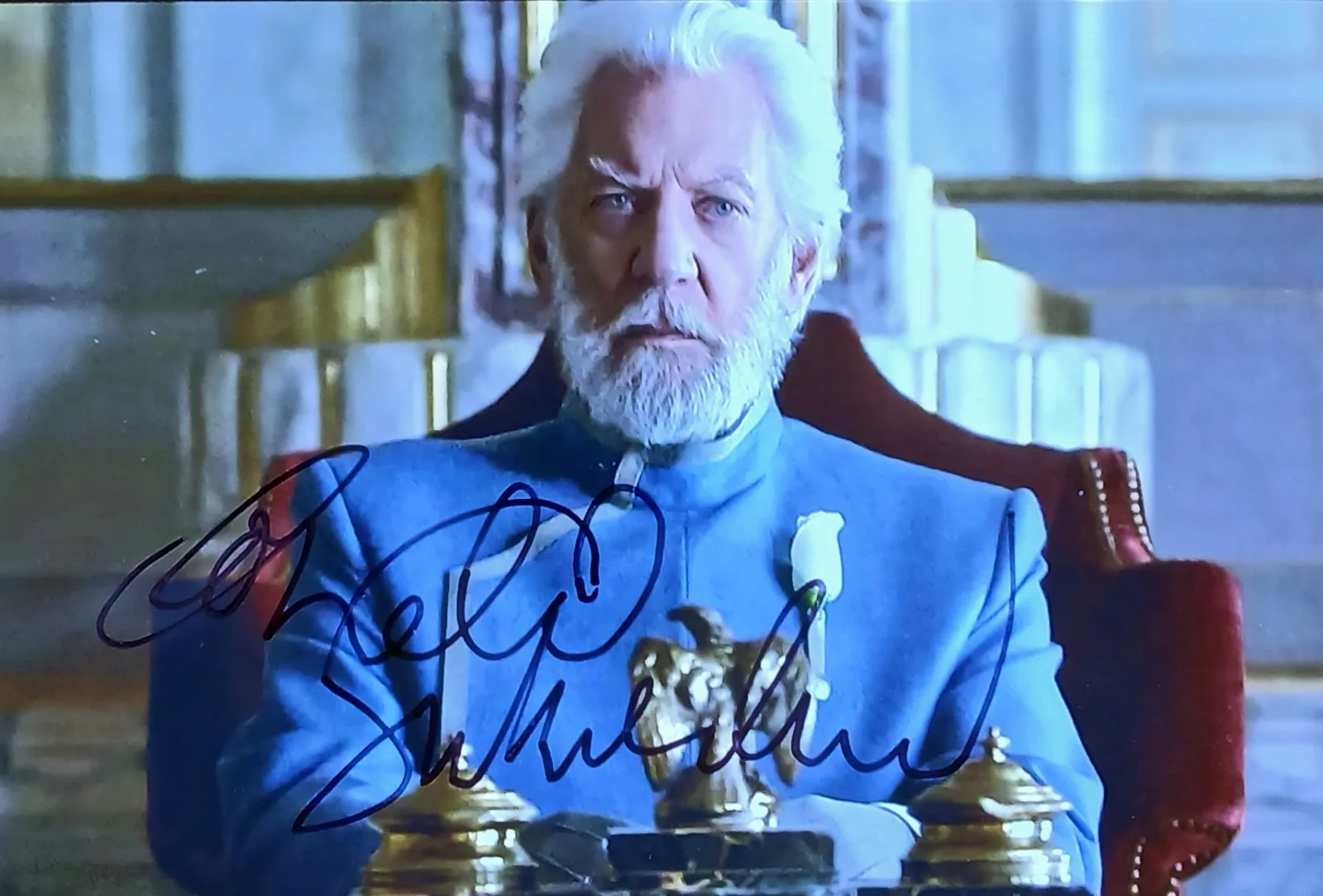 Donald Sutherland — Donald Sutherland, Hunger Games, Signed Autographed Photo 6x4 in