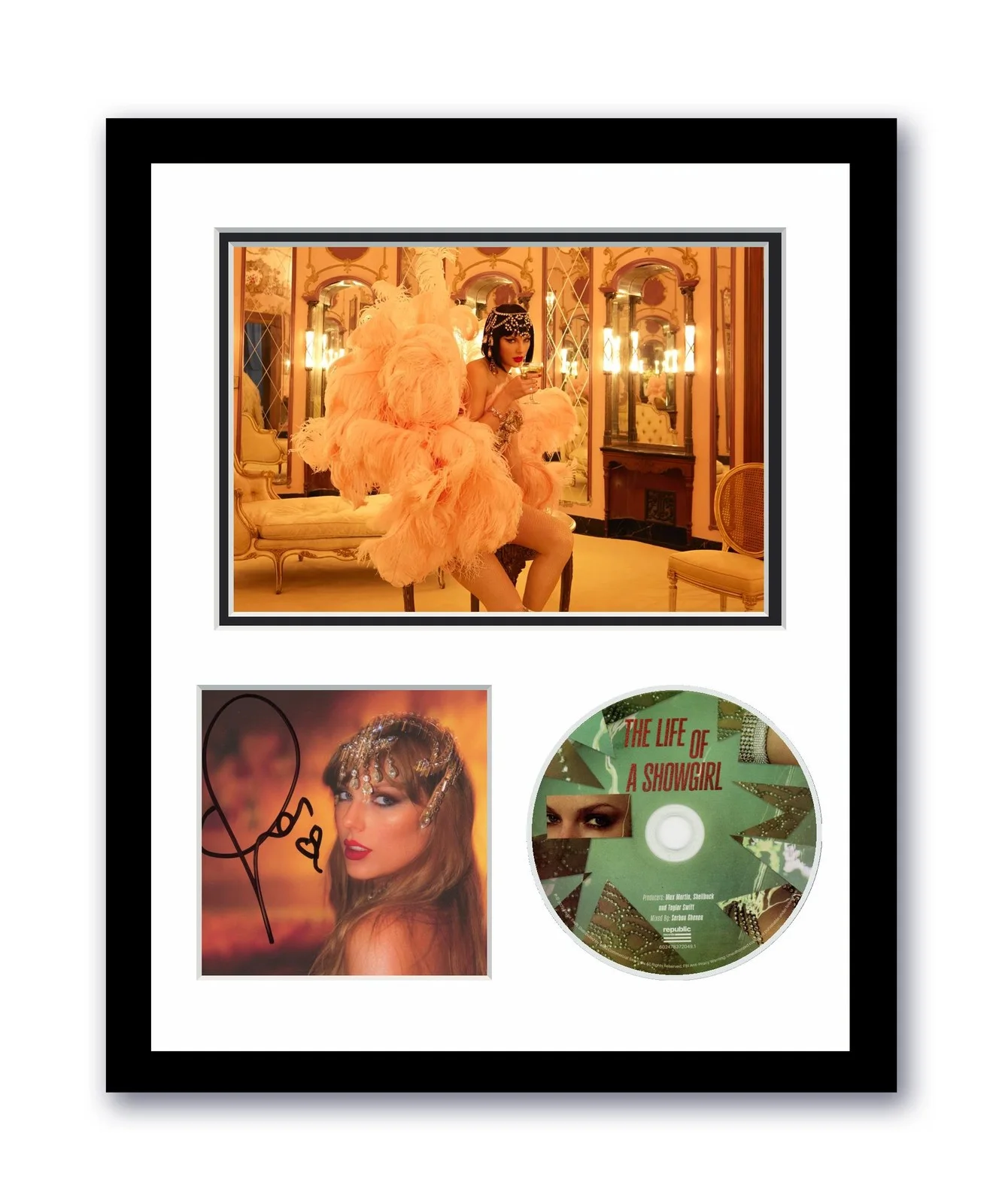 Taylor Swift — Taylor Swift Autographed 11x14 Framed CD Photo Life Of A Showgirl Photo 1 ACOA