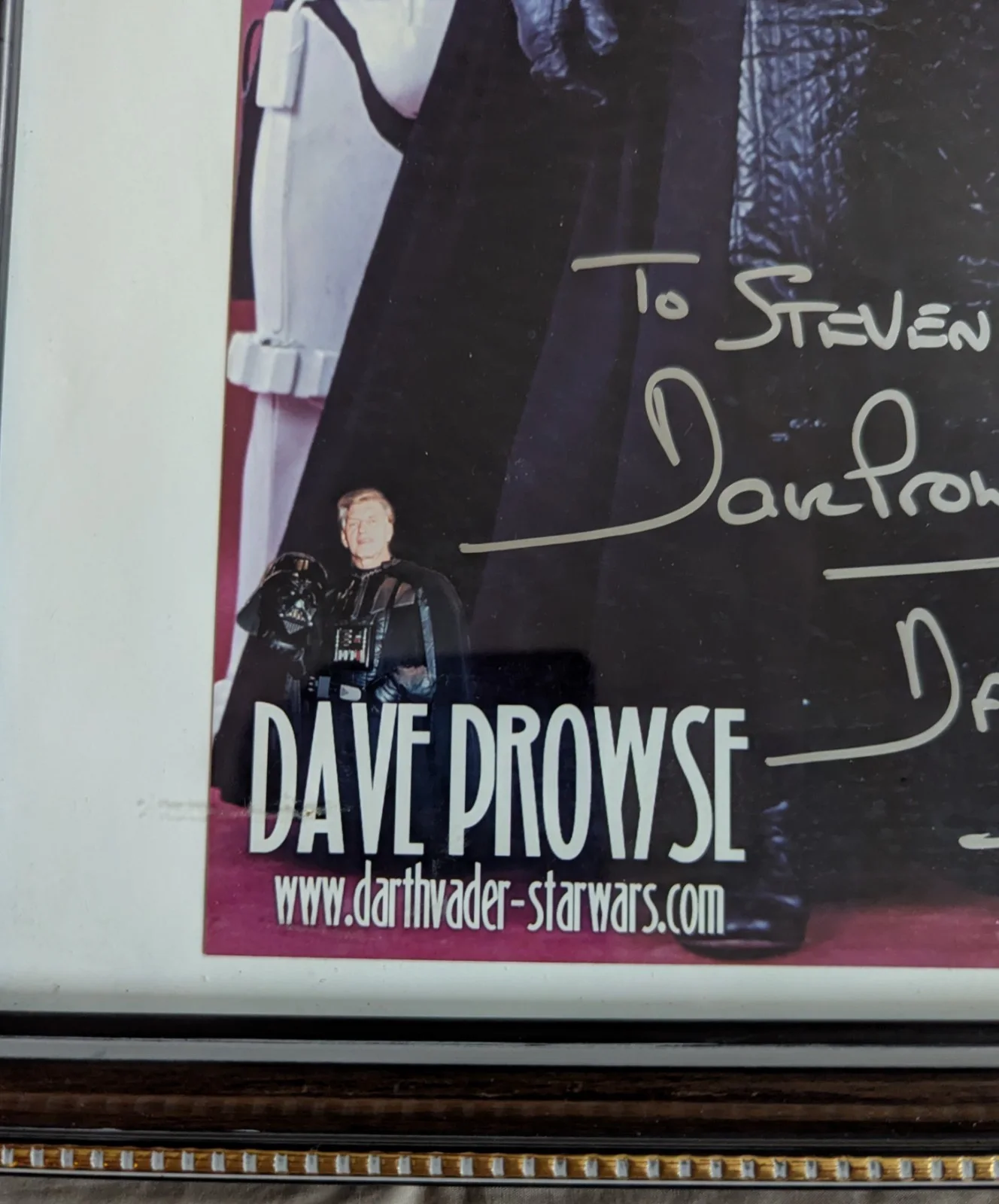 Framed 32cm x 39cm , autographed Signed photo actor David Prowse as Darth Vader, изображение 4