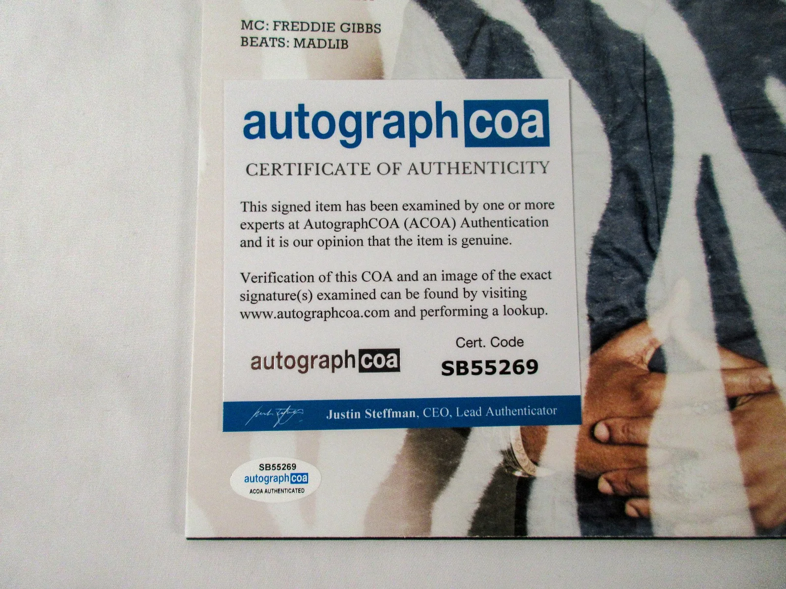 Freddie Gibbs Signed Autographed PINATA Vinyl Album PROOF ACOA B Madlib, изображение 4