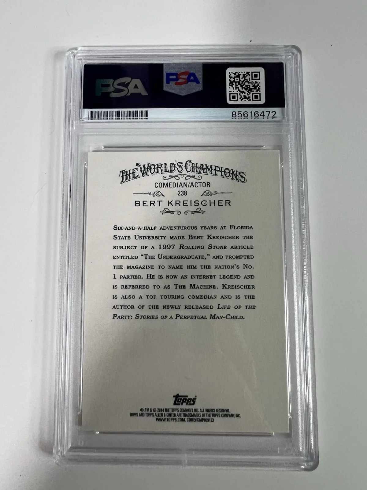 Bert Kreischer — Bert Kreischer Autographed Allen & Ginter signed Topps auto Card - PSA/DNA!, изображение 3