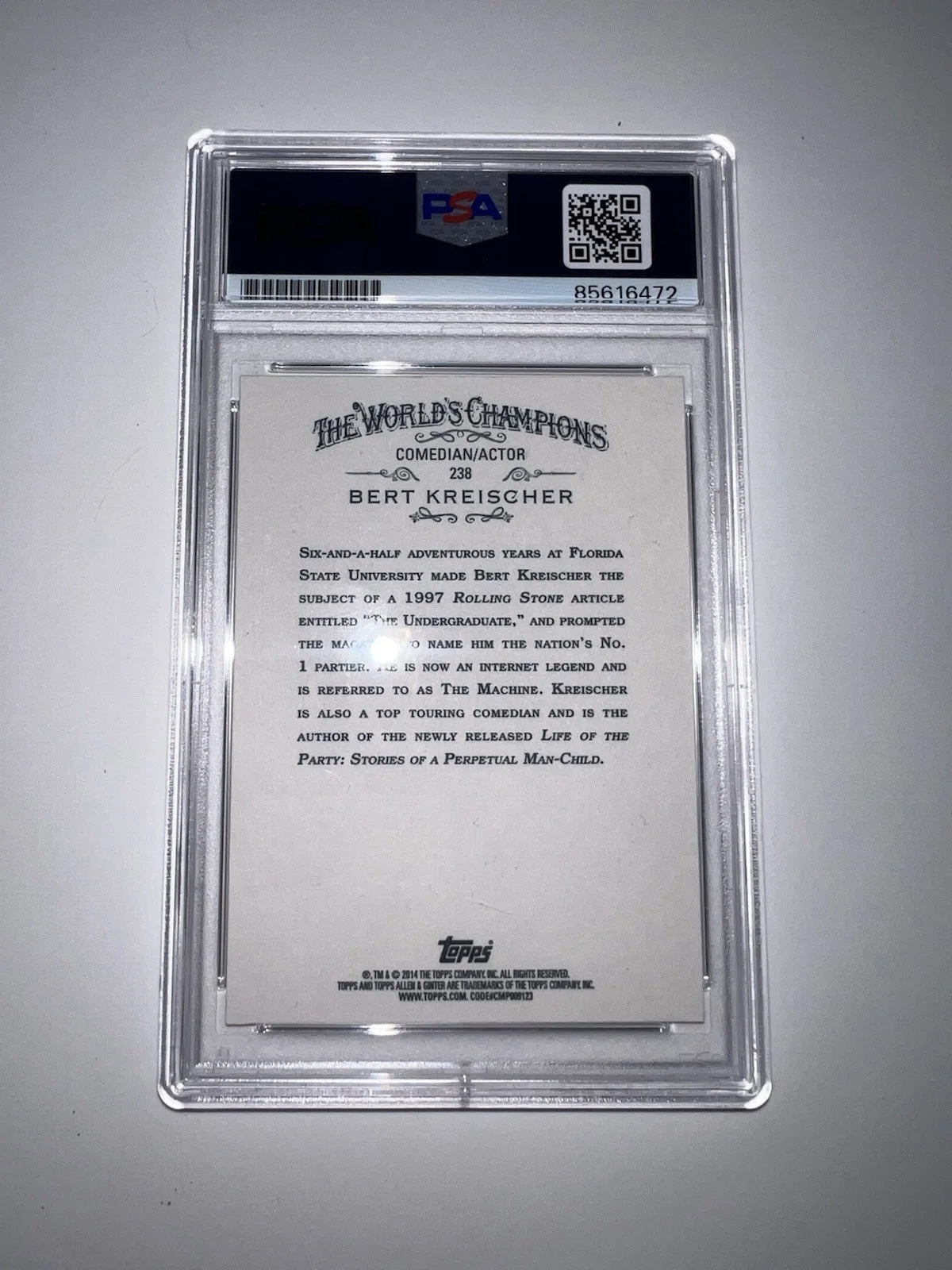 Bert Kreischer — Bert Kreischer Autographed Allen & Ginter signed Topps auto Card - PSA/DNA!, изображение 4