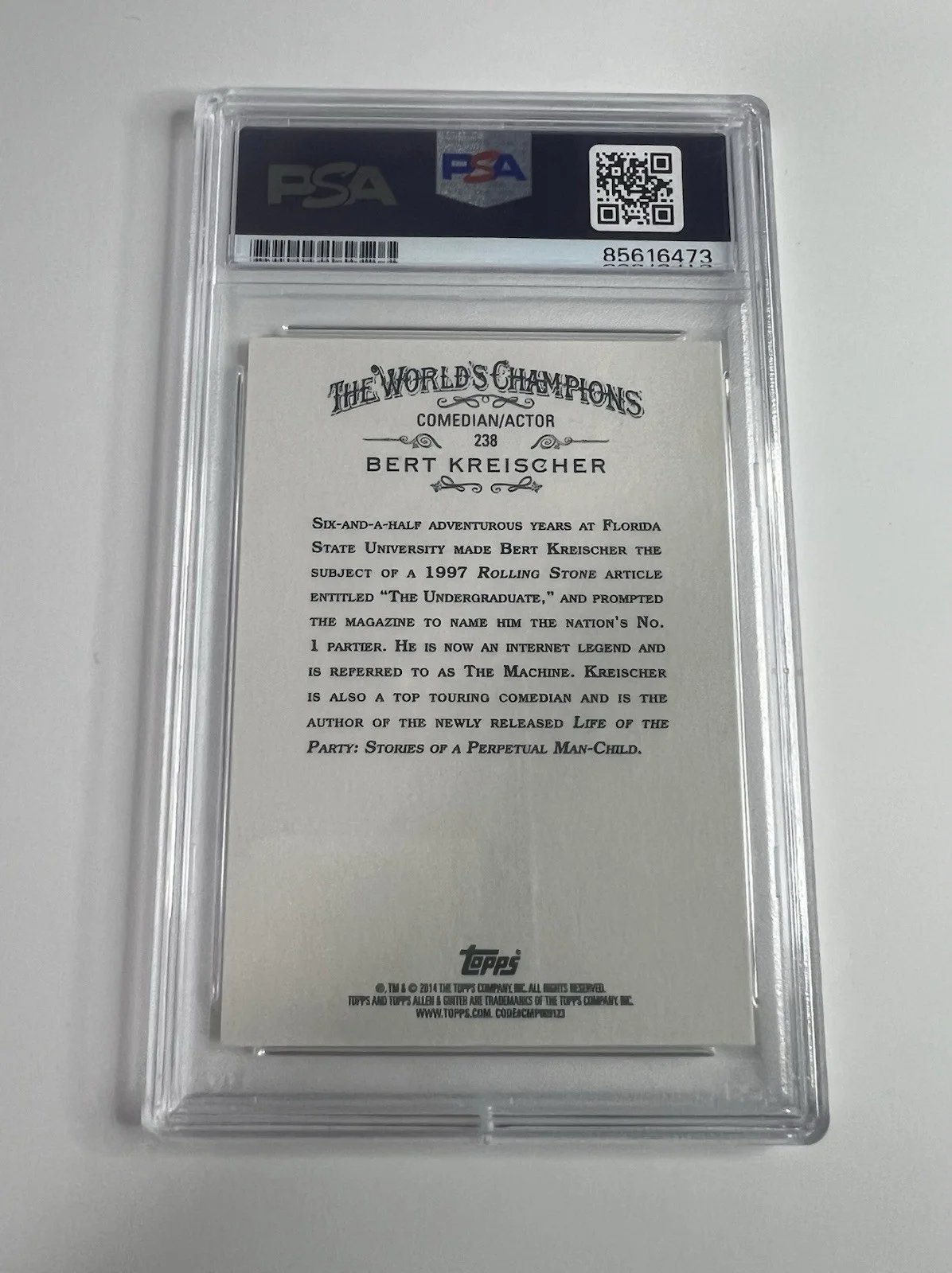 Bert Kreischer — Bert Kreischer Autographed Allen & Ginter signed Topps auto Card - PSA/DNA!, изображение 2