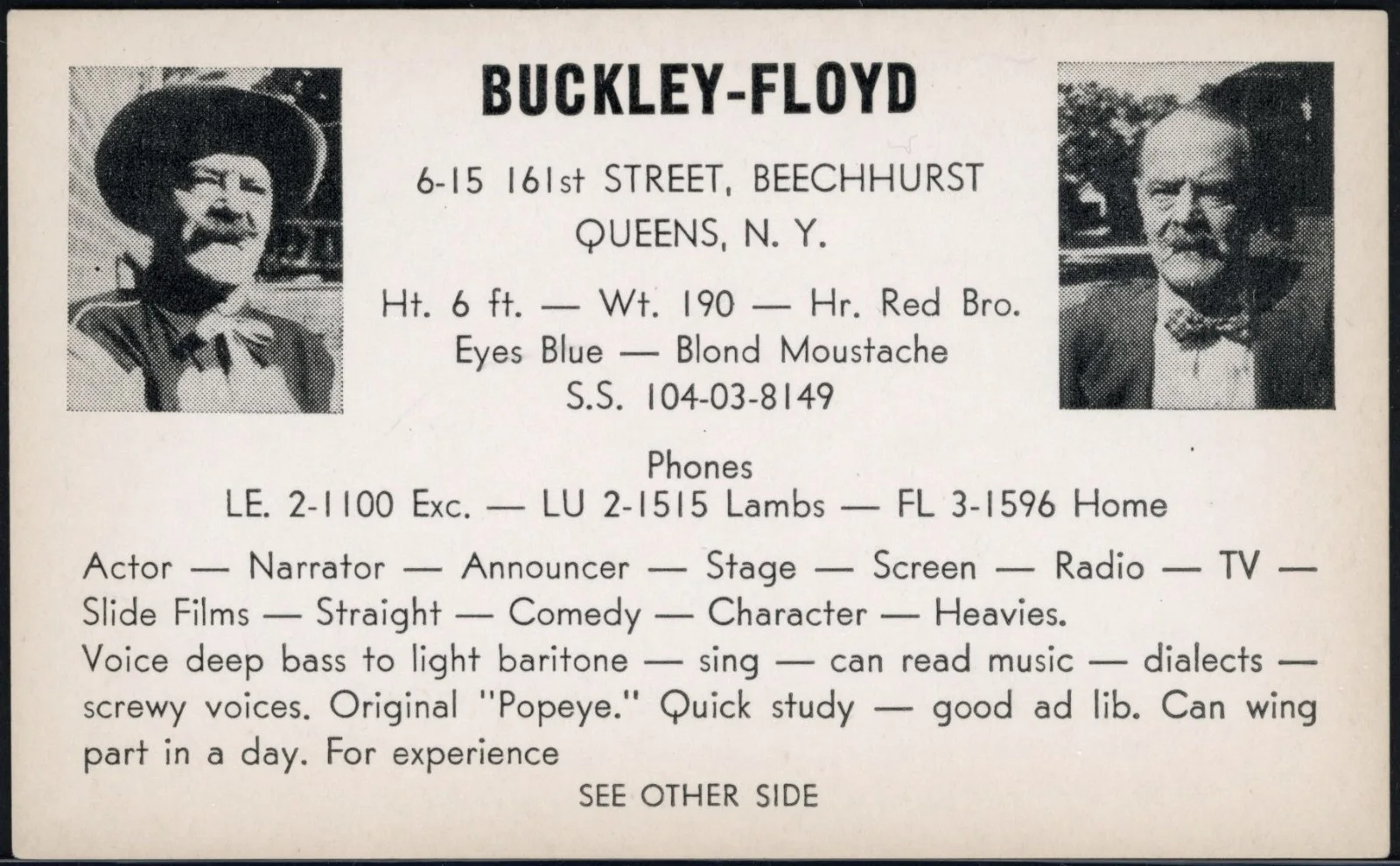 Early Films Floyd Buckley Signed Check, image 3