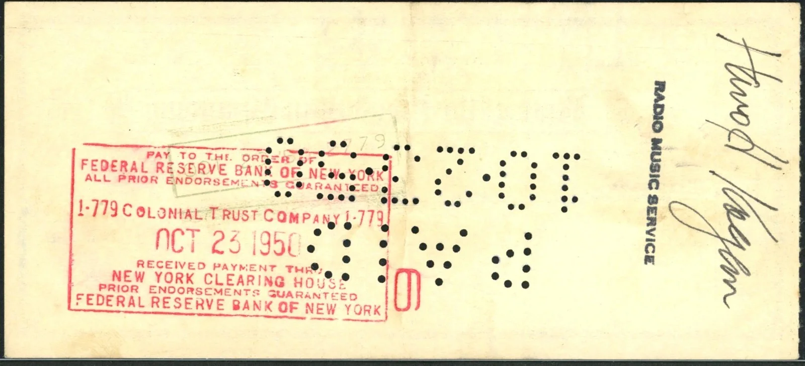 Early Films Floyd Buckley Signed Check, image 2