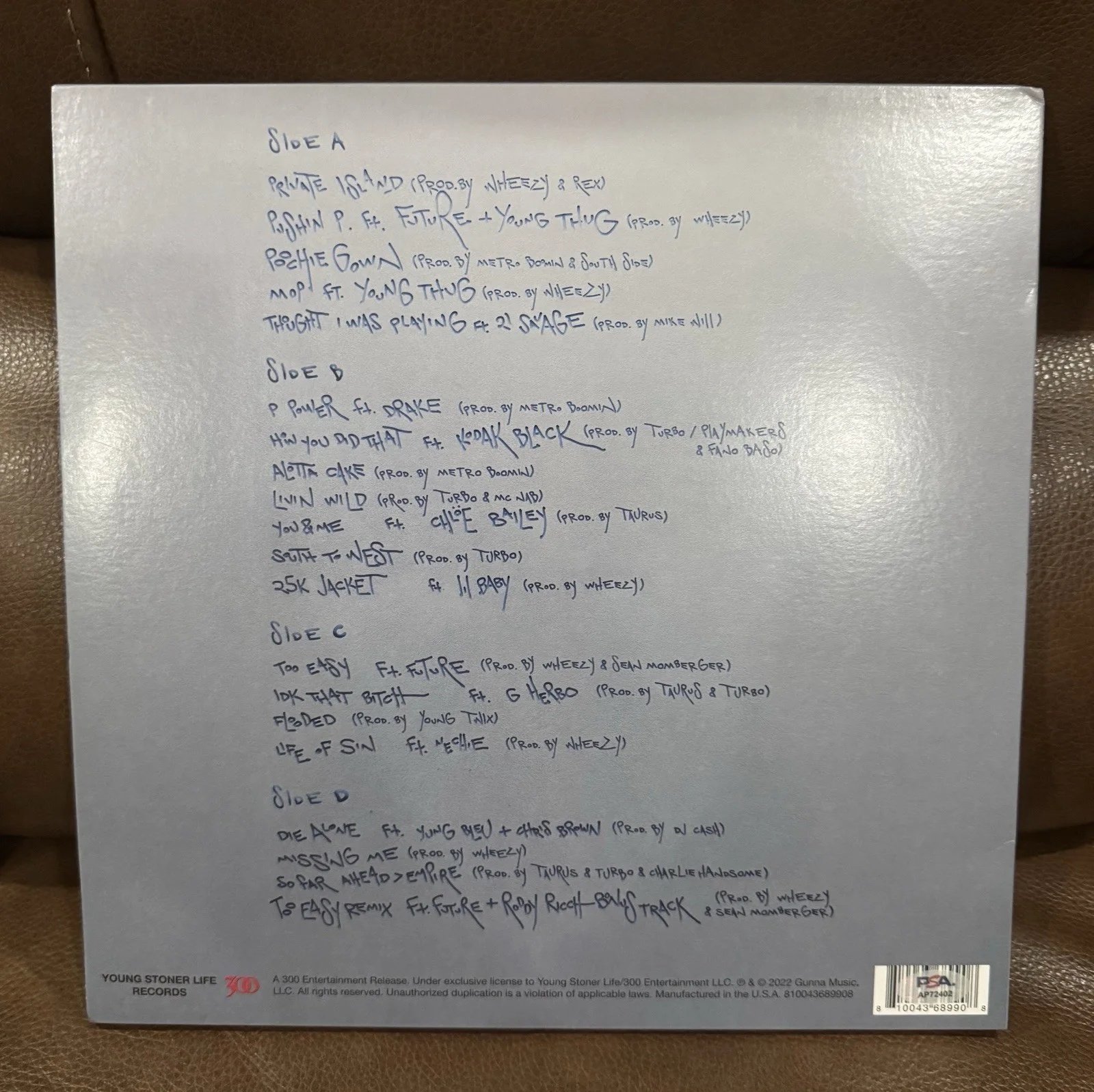 Gunna In Person Signed Autographed Vinyl LP "DS4Ever" PSA/DNA COA not JSA BAS, изображение 2