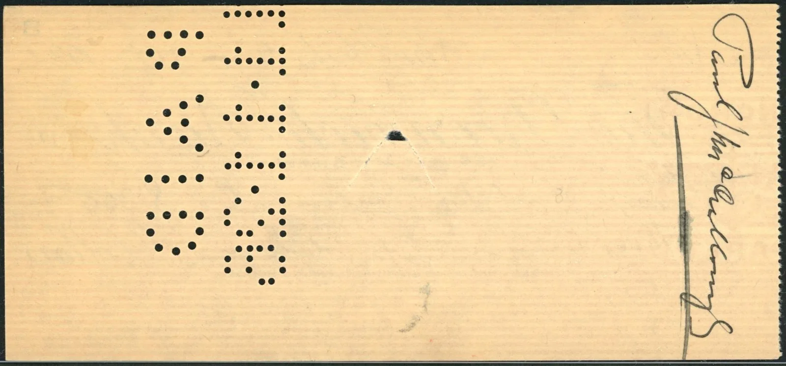 Early Films Paul J. McCullough Signed Check, image 2