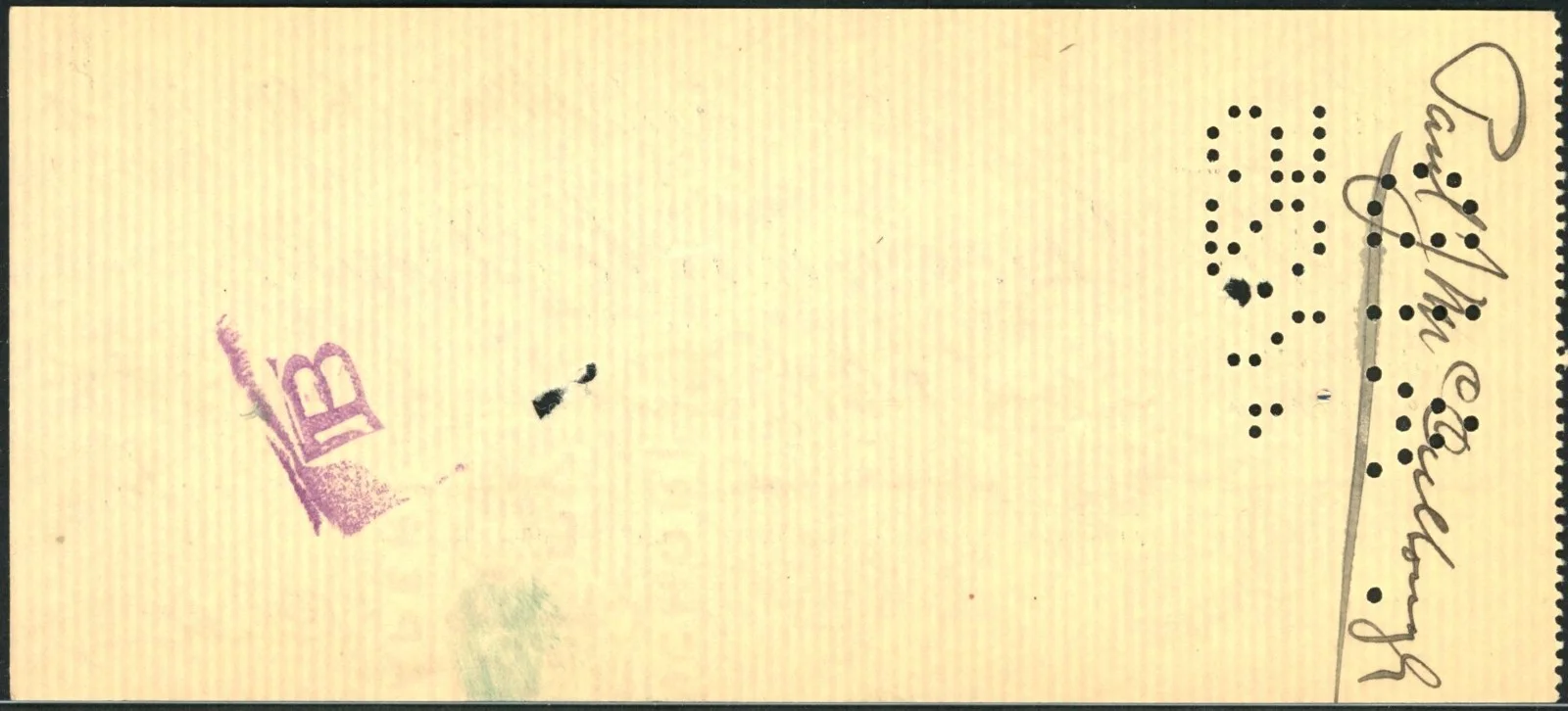 Early Films Paul J. McCullough Signed Check, изображение 2