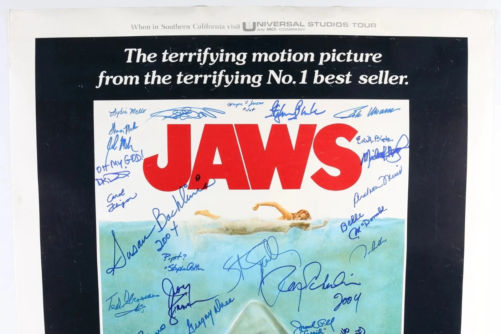 Roy Scheider — Jaws CAST SIGNED by 35 Poster Roy Scheider Spielberg Dreyfuss 1 OF KIND PROOF, изображение 3