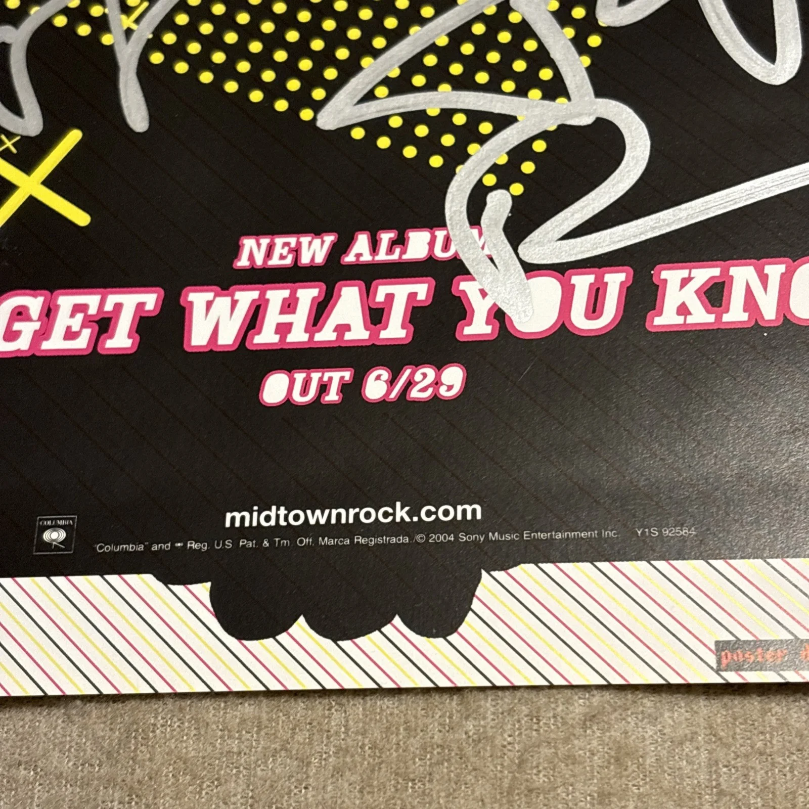 2004 Midtown Band 11x17 Signed Print Forget What You Know Album Art Rare!, изображение 3