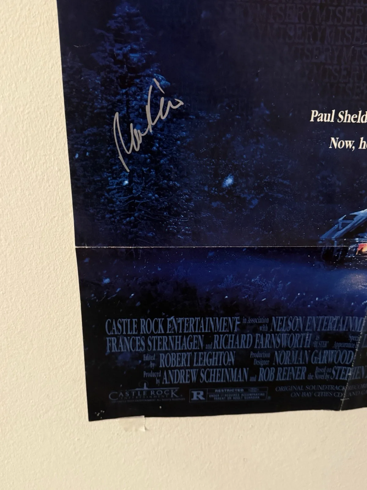 Misery Original Movie Poster Signed By Director Rob Reiner SWAU COA Rare 27x40, изображение 5