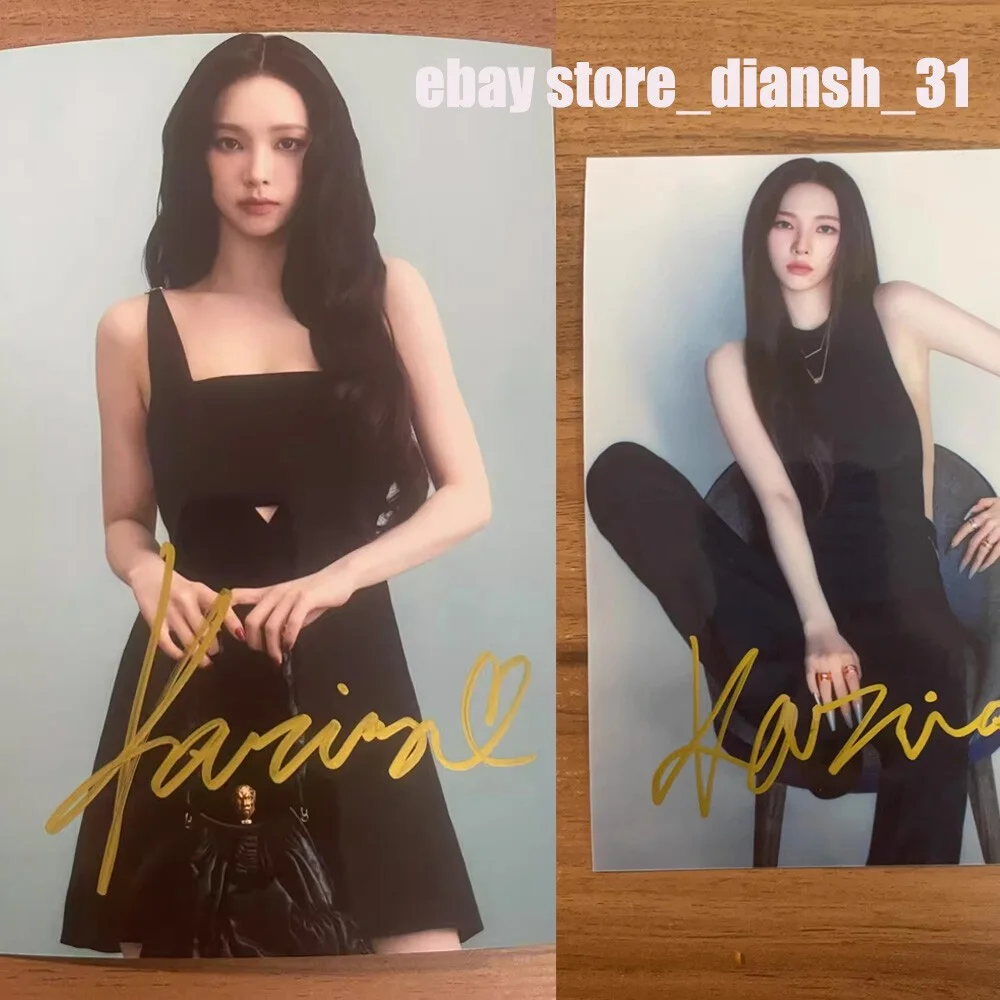 KARINA — aespa KARINA Autographed Signed Photo 4*6 K-POP Collection 2024_RARE PHOTO, изображение 2