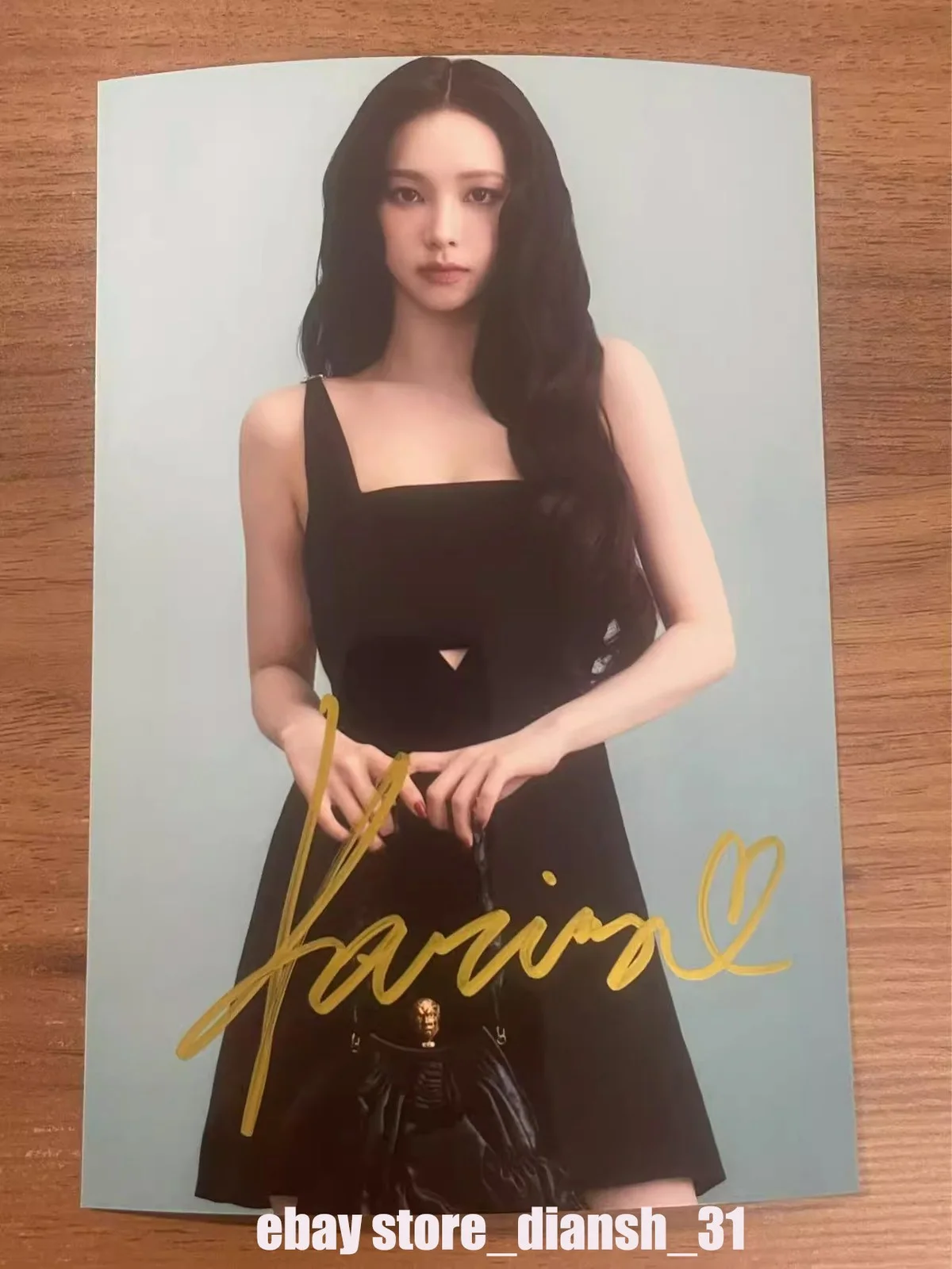 KARINA — aespa KARINA Autographed Signed Photo 4*6 K-POP Collection 2024_RARE PHOTO, изображение 3