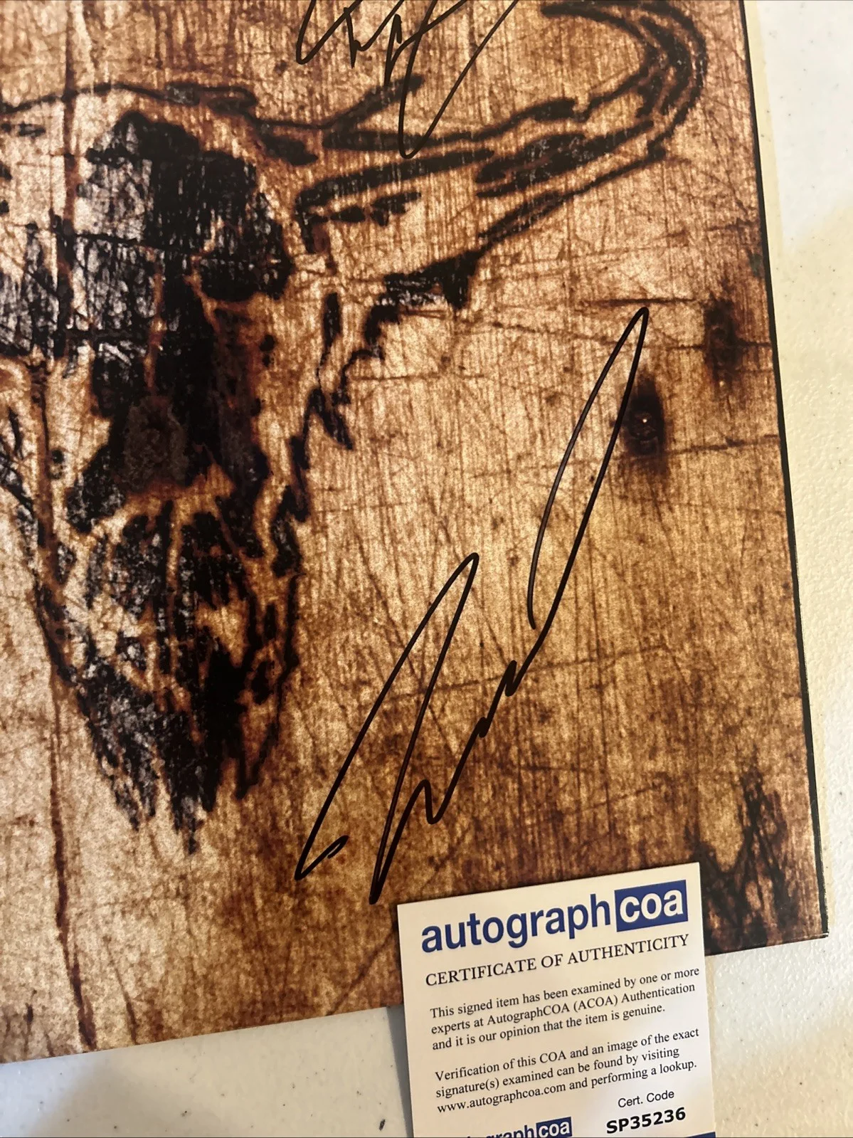 UPON A BURNING BODY SIGNED AUTOGRAPH VINYL ALBUM ACOA SOUTHERN HOSTILITY RECORD, изображение 4