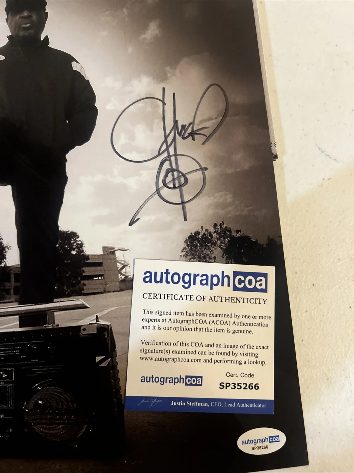 CHUCK D PUBLIC ENEMY SIGNED AUTOGRAPH VINYL ALBUM INSERT ACOA RADIO ARMAGEDDON, image 3