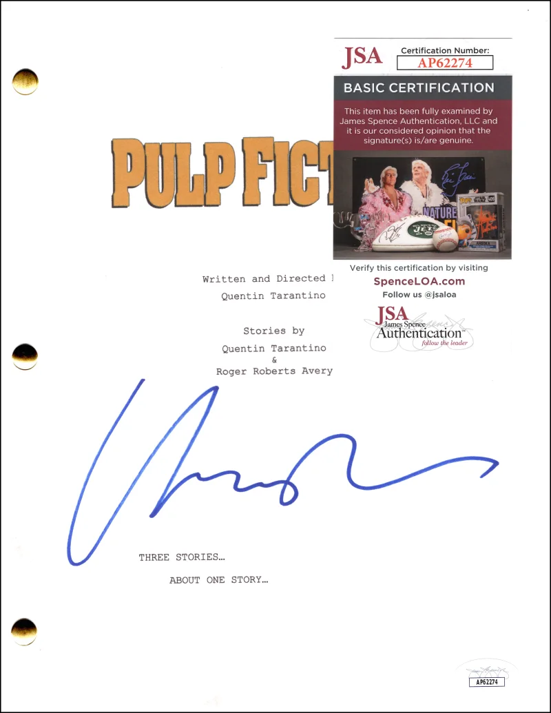 Uma Thurman — Uma Thurman Signed Autograph Quentin Tarantino Pulp Fiction Movie Script JSA COA, image 2