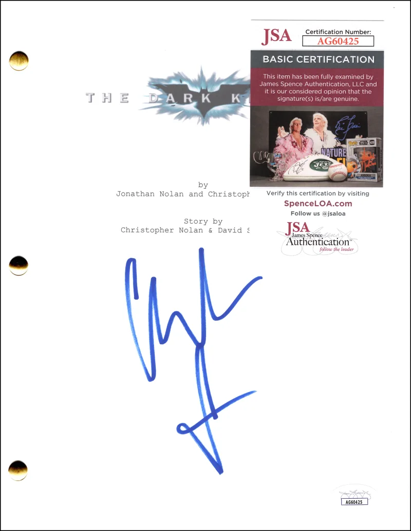 Christian Bale — Christian Bale Signed Autograph Batman The Dark Knight Movie Script w/ JSA COA, image 2