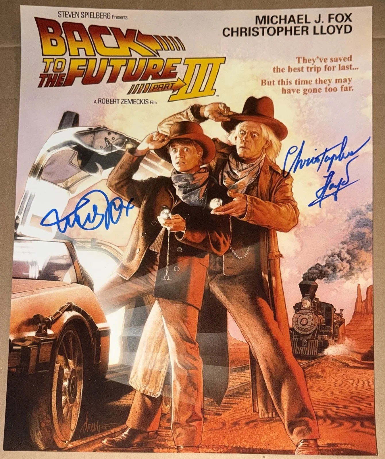 RARE! Michael J Fox Christopher Lloyd Signed Back To The Future 16x20 PROOF!, image 2