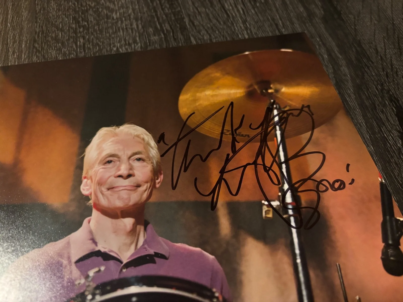CHARLIE WATTS SIGNED AUTOGRAPHED 8X10 PHOTO THE ROLLING STONES RARE RIP DRUMS 6, изображение 2