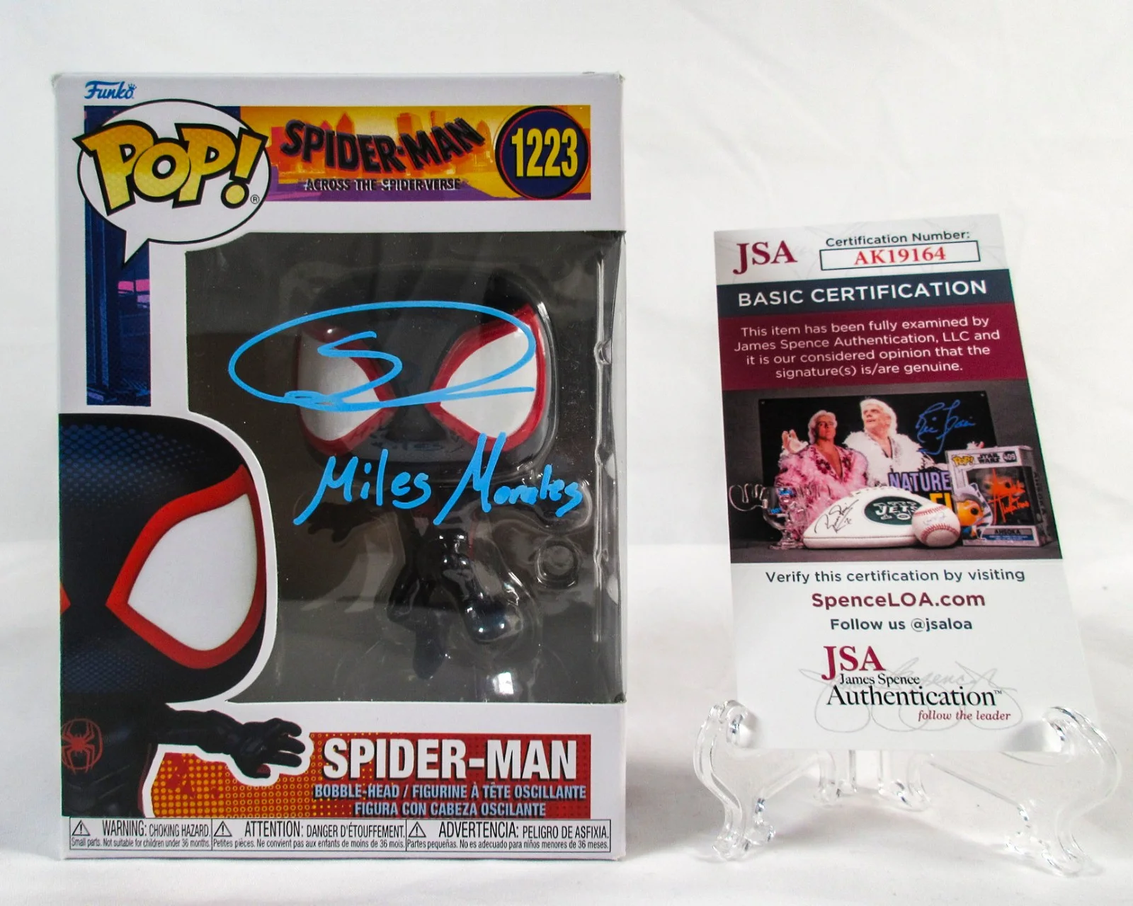 Shameik Moore — Shameik Moore Signed Across the Spider-Verse 1223 Spider-Man Funko Pop PROOF JSA, изображение 4