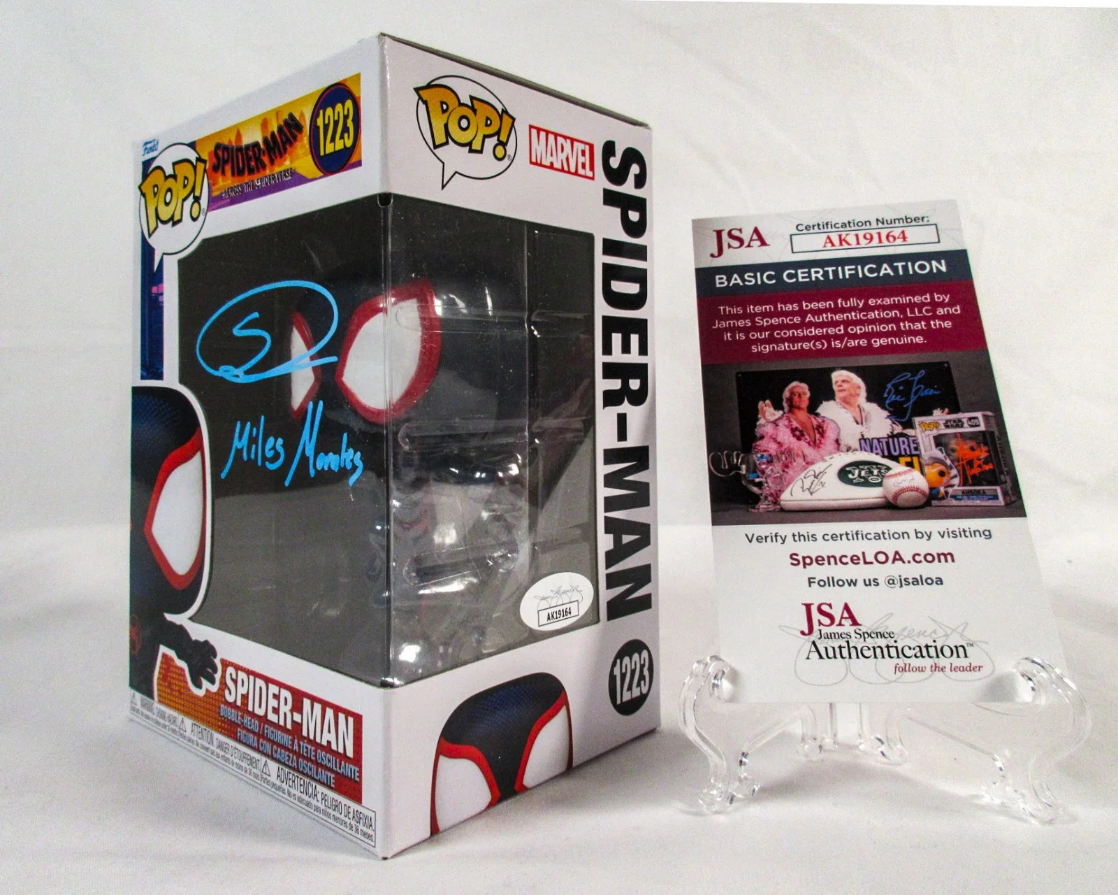Shameik Moore — Shameik Moore Signed Across the Spider-Verse 1223 Spider-Man Funko Pop PROOF JSA, изображение 5