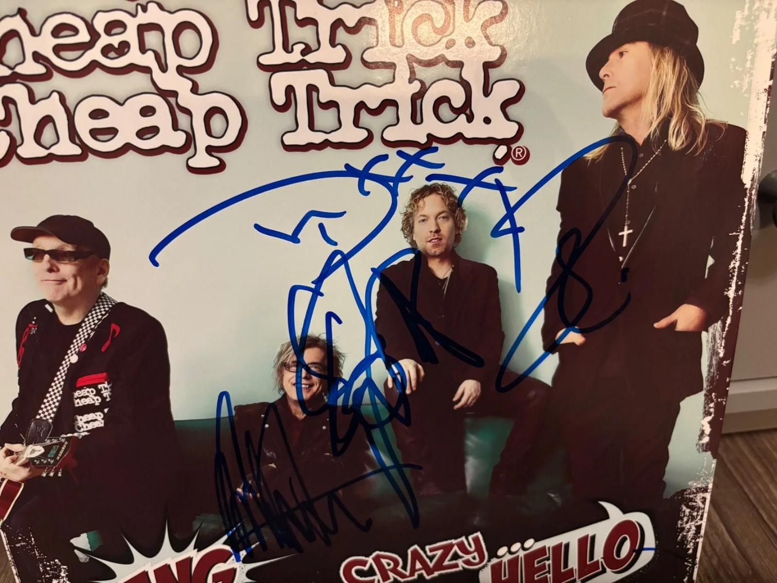 CHEAP TRICK SIGNED AUTOGRAPHED LP VINYL X4 RICK NIELSON BANG ZOOM CRAZY HELLO, изображение 2