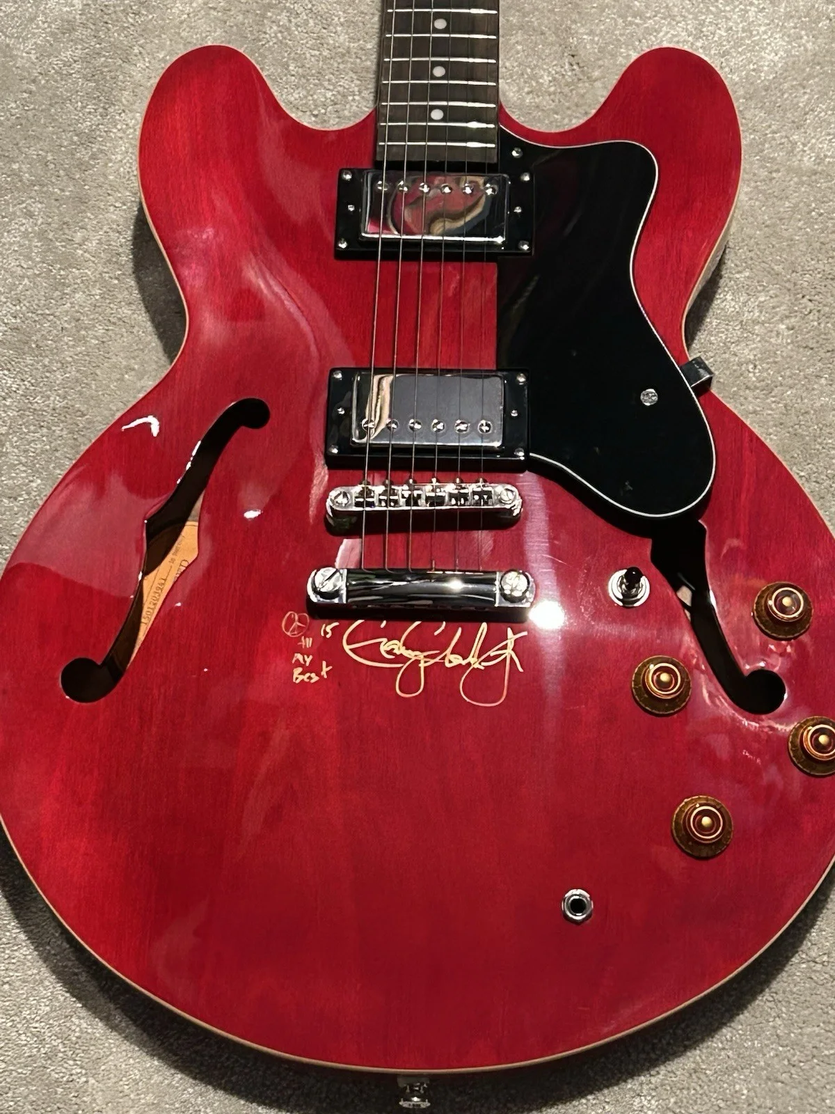 Gary Clark Jr. Signed Epiphone Guitar Autographed With Peace Inscription JSA LOA, изображение 4