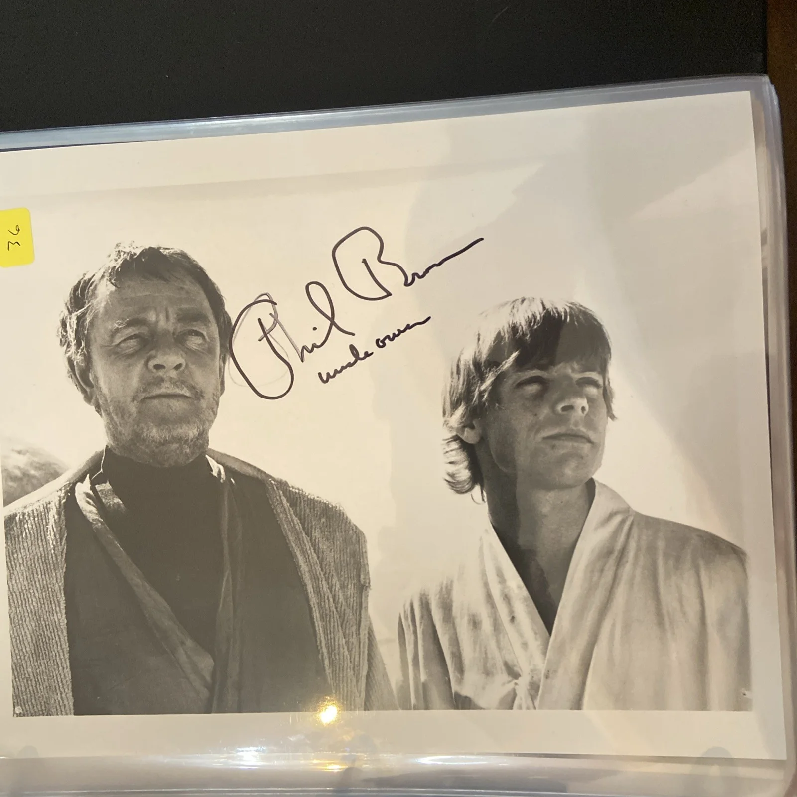 Phil Brown — Star Wars A New Hope Uncle Owen 8x10 Signed By Phil Brown RARE with inscription