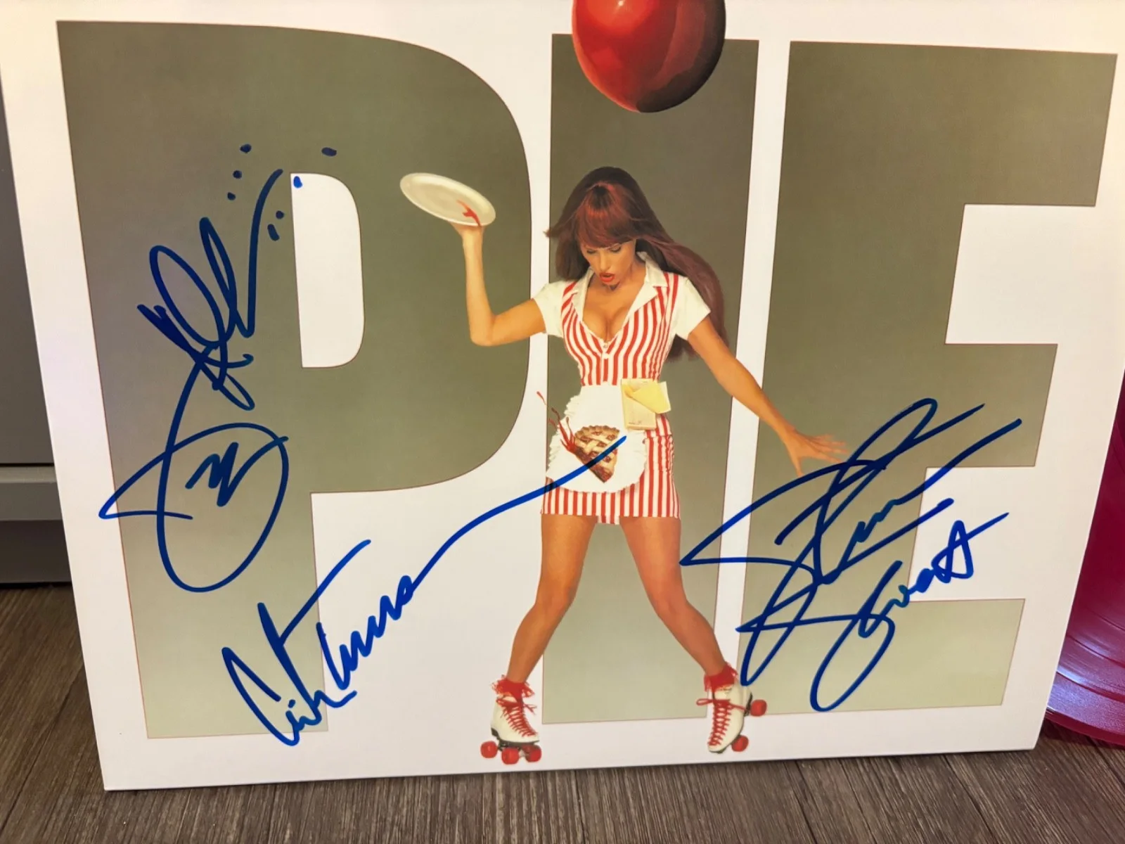 WARRANT SIGNED AUTOGRAPHED RED LP VINYL CHERRY PIE X3 RARE GLAM METAL 80'S, изображение 2