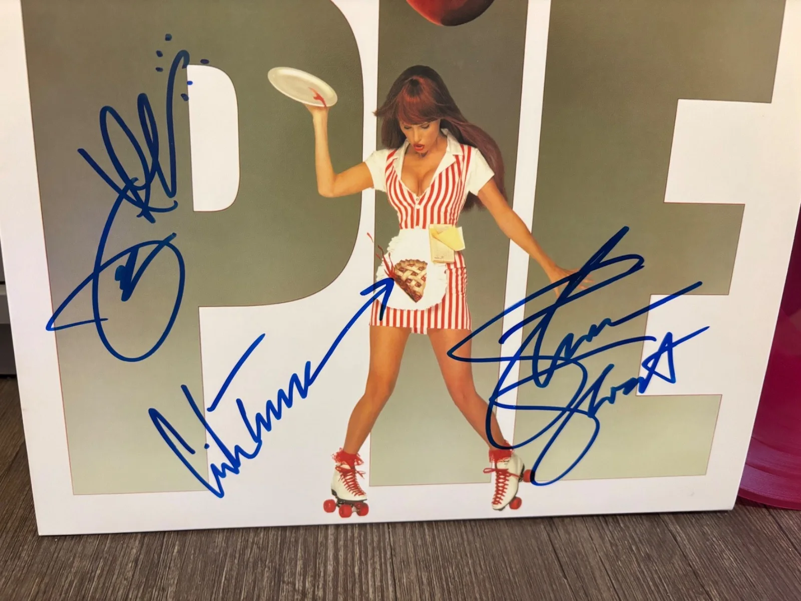 WARRANT SIGNED AUTOGRAPHED RED LP VINYL CHERRY PIE X3 RARE GLAM METAL 80'S (2), image 2