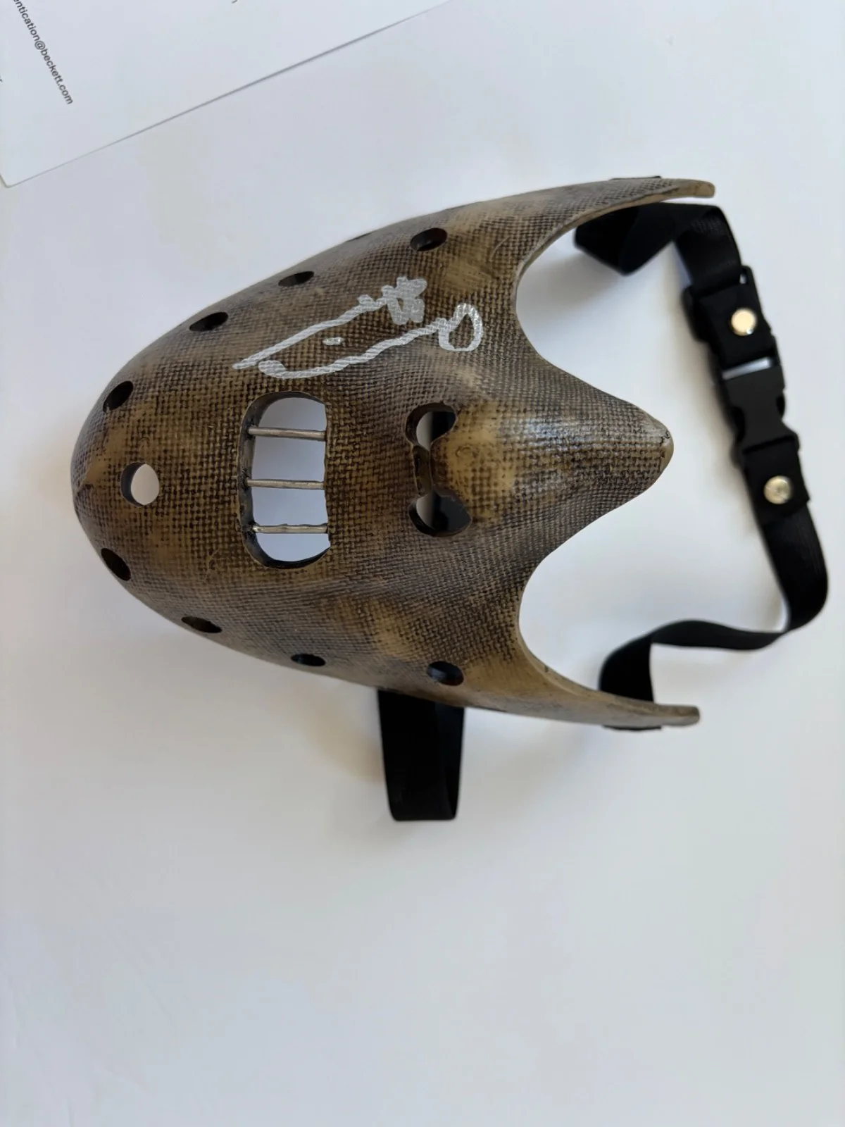 ANTHONY HOPKINS SIGNED HANNIBAL LECTER MOVIE PROP MASK SILENCE OF THE LAMBS BAS, изображение 3
