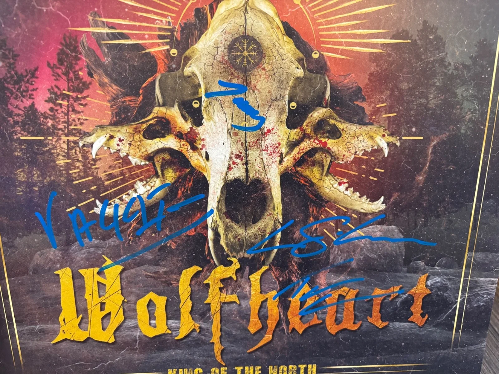 WOLFHEART SIGNED AUTOGRAPHED LP VINYL KING OF THE NORTH RARE X4 FINNISH METAL 2, изображение 2