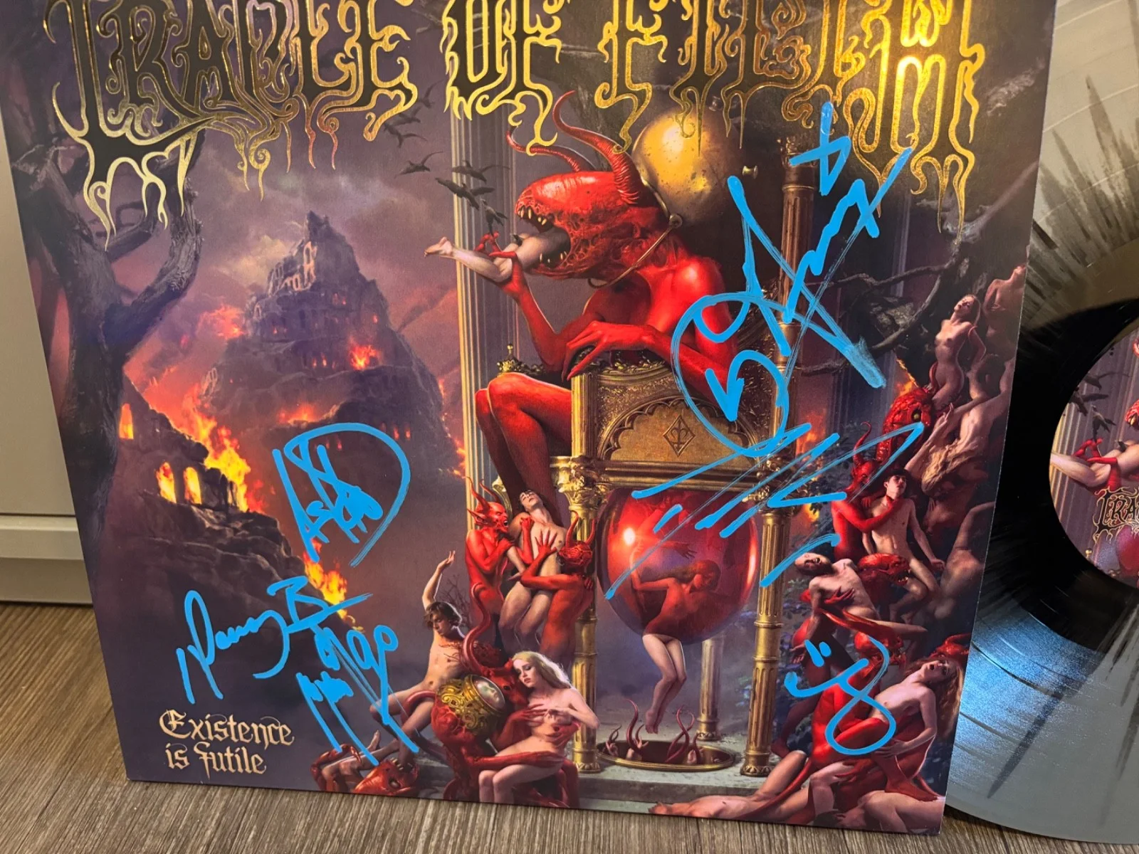 CRADLE OF FILTH SIGNED AUTOGRAPHED LP VINYL EXISTENCE VERY RARE X6 FULL SET, изображение 2