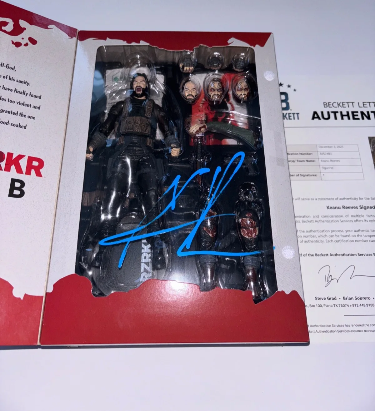 KEANU REEVES SIGNED BRZRKR B 7" DELUXE ACTION FIGURE MCFARLANE TOY JOHN WICK BAS, image 2