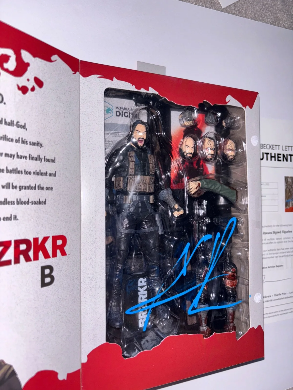 KEANU REEVES SIGNED BRZRKR B 7" DELUXE ACTION FIGURE MCFARLANE TOY JOHN WICK BAS, image 3