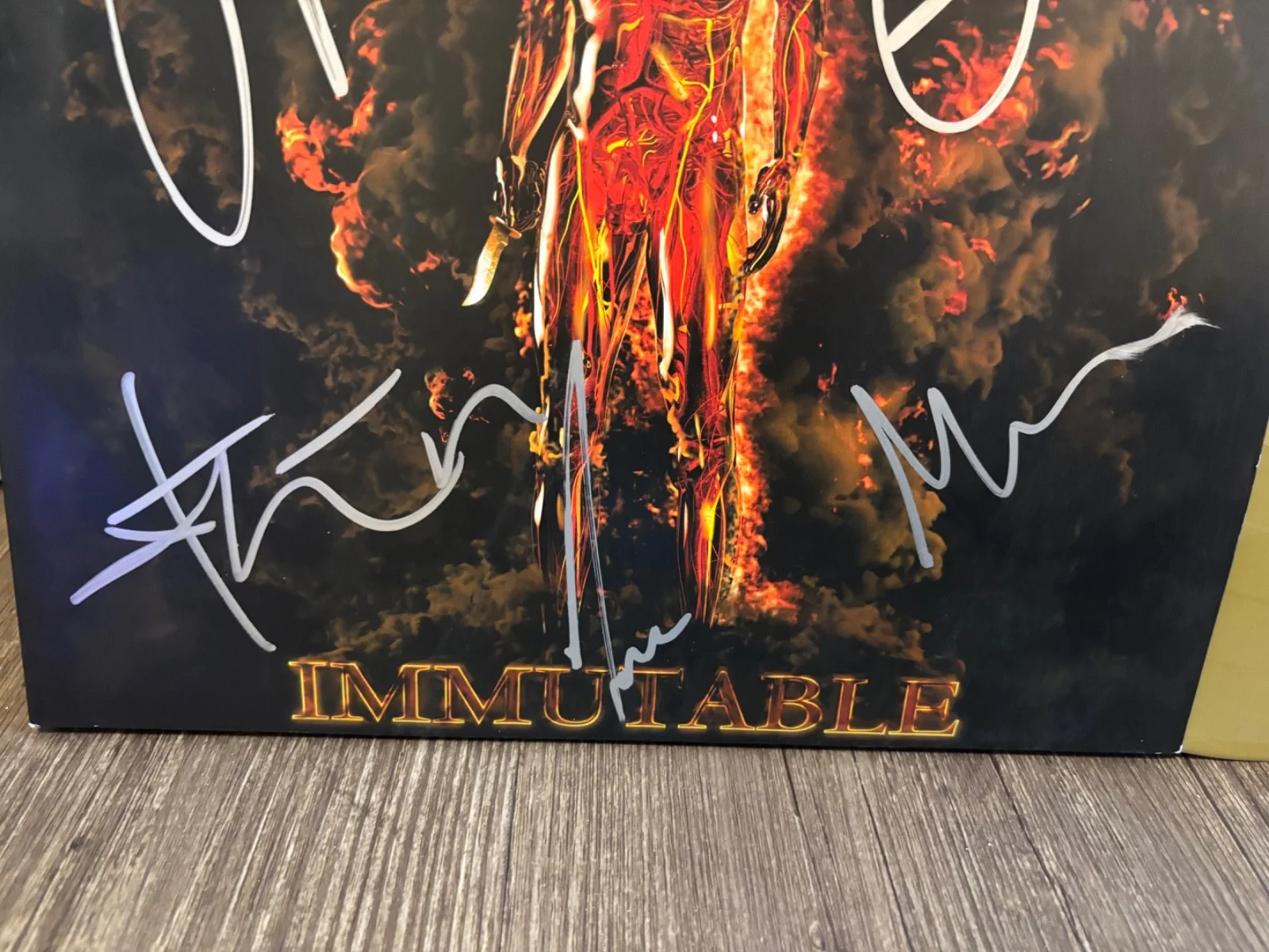 MESHUGGAH SIGNED AUTOGRAPHED GOLD LP VINYL X5 VERY RARE IMMUTABLE METAL /500, image 3