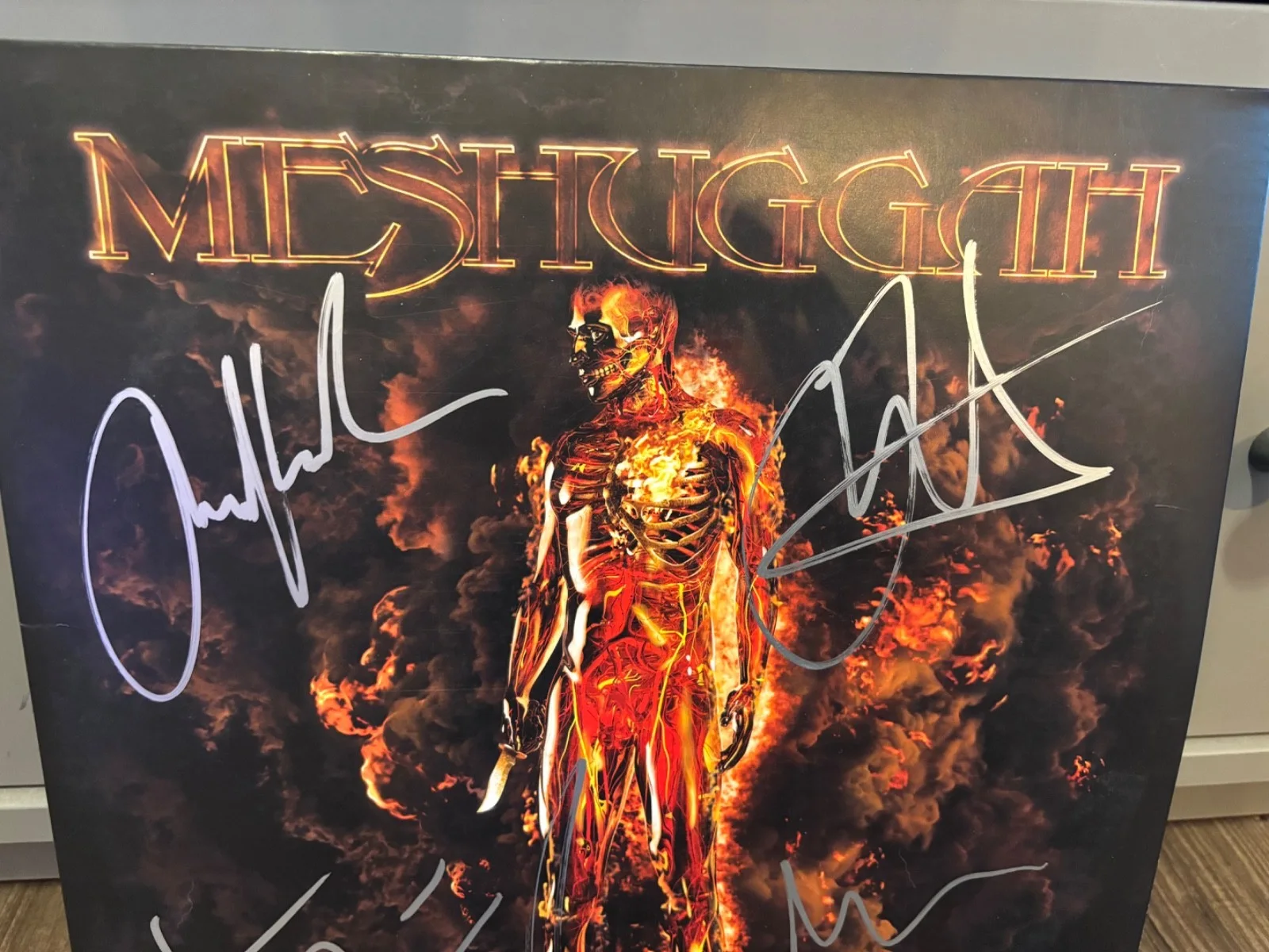 MESHUGGAH SIGNED AUTOGRAPHED LP VINYL X5 RARE IMMUTABLE METAL IN PERSON BLEED, изображение 3