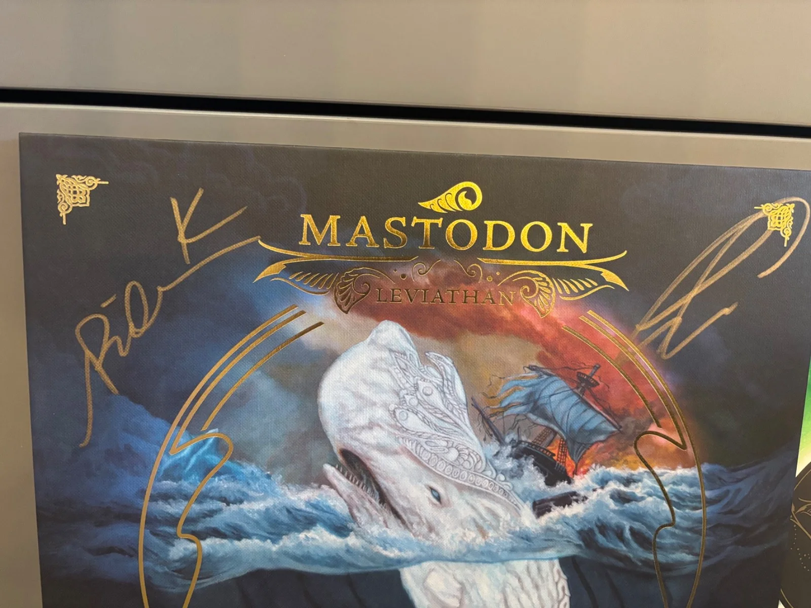 Mastodon Signed Autographed Leviathan LP Colour Vinyl RARE Metal X4 WHOLE BAND, изображение 2