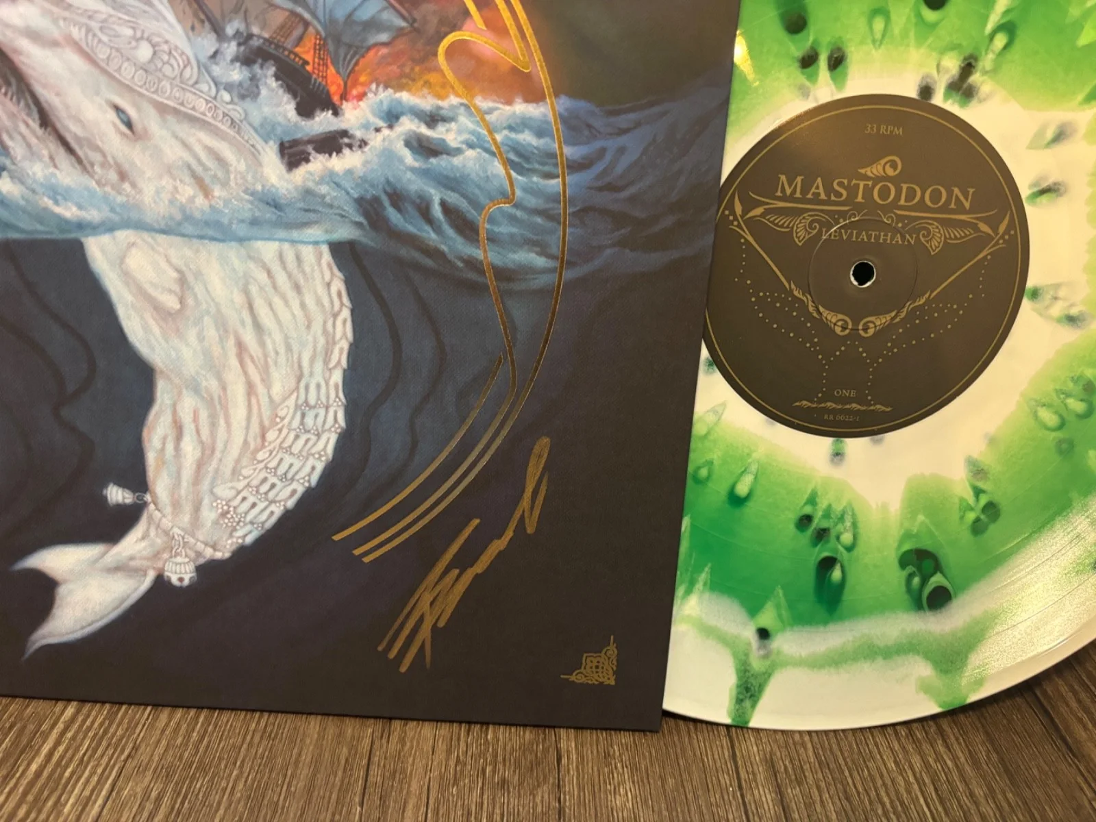 Mastodon Signed Autographed Leviathan LP Colour Vinyl RARE Metal X4 WHOLE BAND, изображение 4