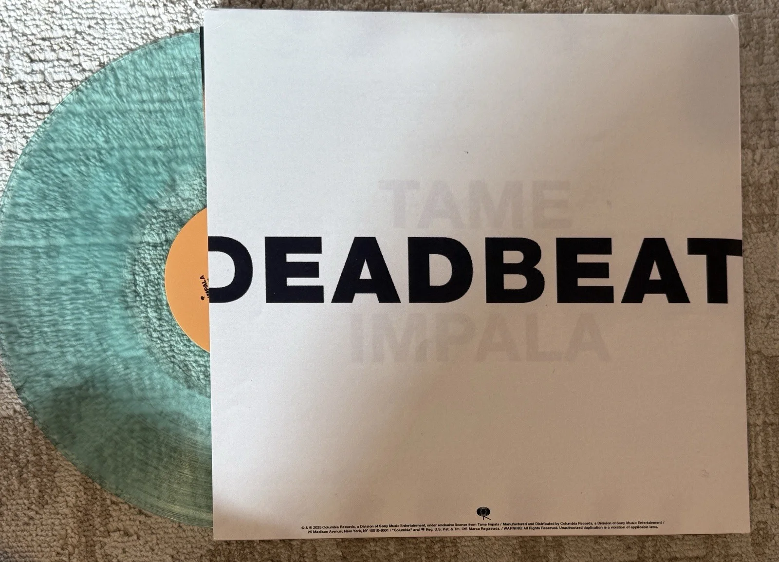 KEVIN PARKER / TAME IMPALA SIGNED DEADBEAT VINYL LP - PSA COA, image 2