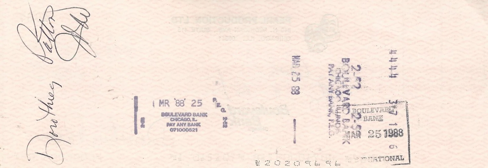 RARE: Seka Autographed Signed x2 Business Check REAL NAME #4067, image 3