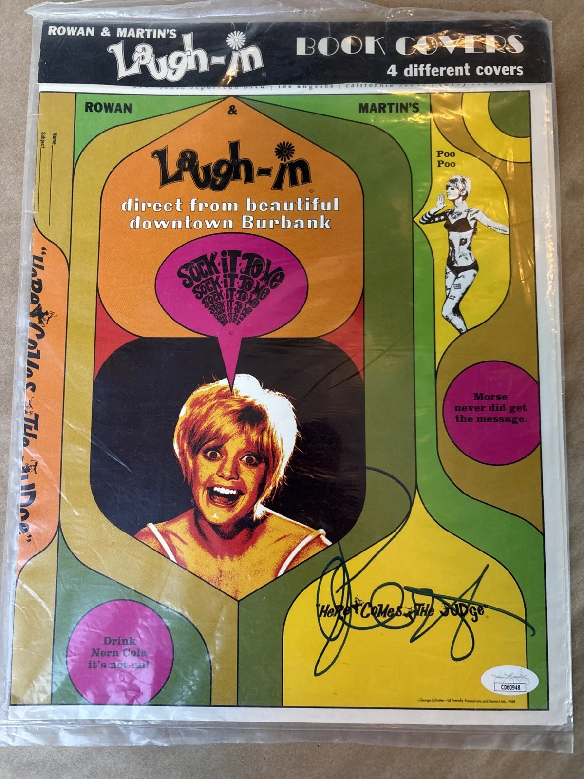 Goldie Hawn — GOLDIE HAWN Signed LAUGH-IN BOOK COVERS 1968 JSA COA Set Of 4 & Ticket, изображение 3