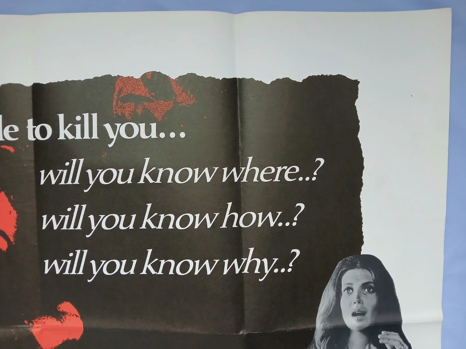 FRAGMENT OF FEAR (1970)rare original quad poster -David Hemmings horror thriller, изображение 3