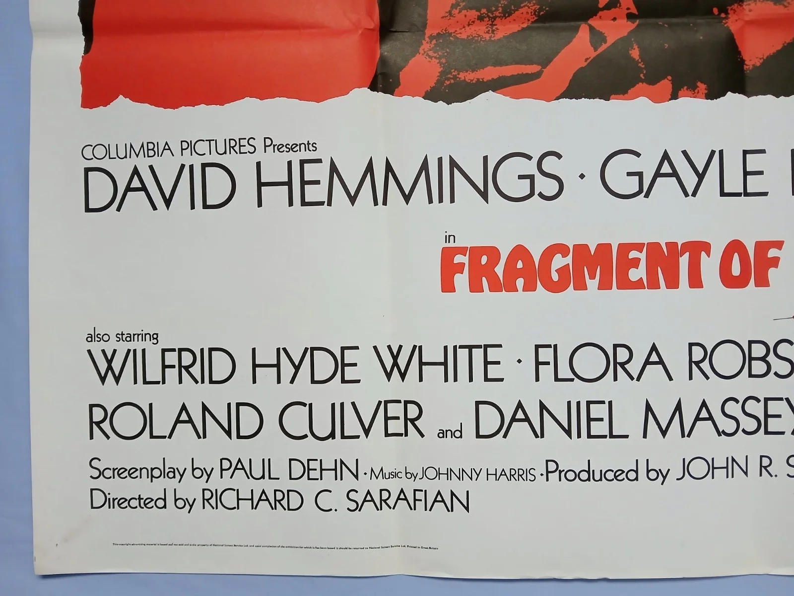 FRAGMENT OF FEAR (1970)rare original quad poster -David Hemmings horror thriller, изображение 4
