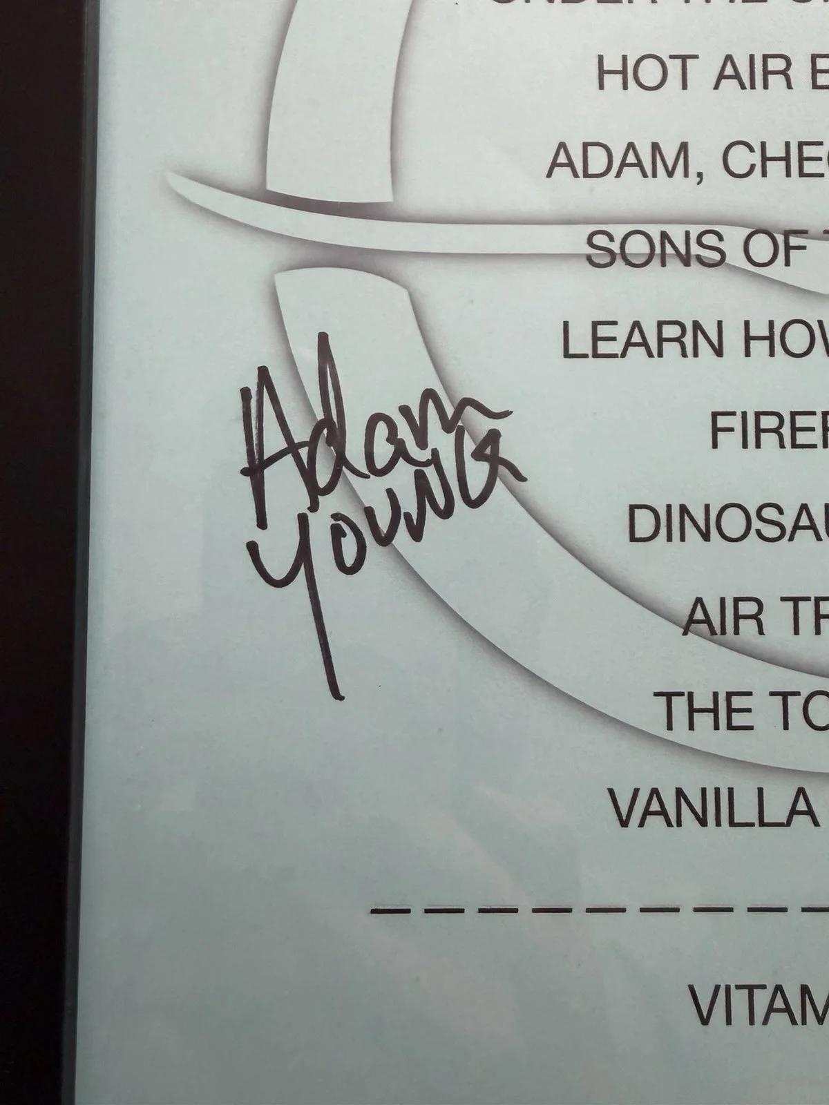 Owl City/Adam Young - Signed Set List from To The Moon Tour 19/25 - Nashville, изображение 3