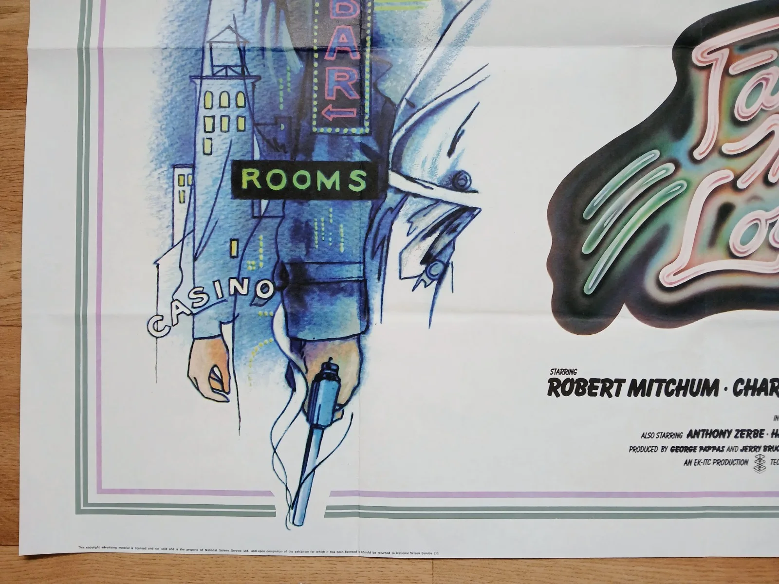 FAREWELL MY LOVELY (1975)exc cond original quad poster -Robert Mitchum, Rampling, image 4
