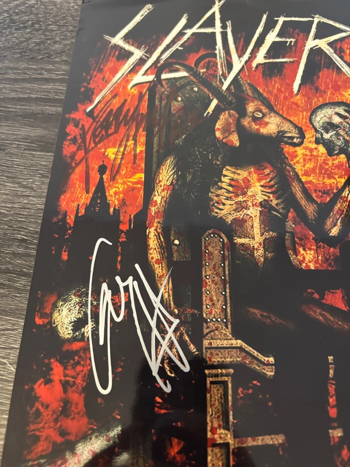 SLAYER SIGNED AUTOGRAPHED 8X12 KERRY KING & GARY HOLT RARE METAL IN PERSON, изображение 2