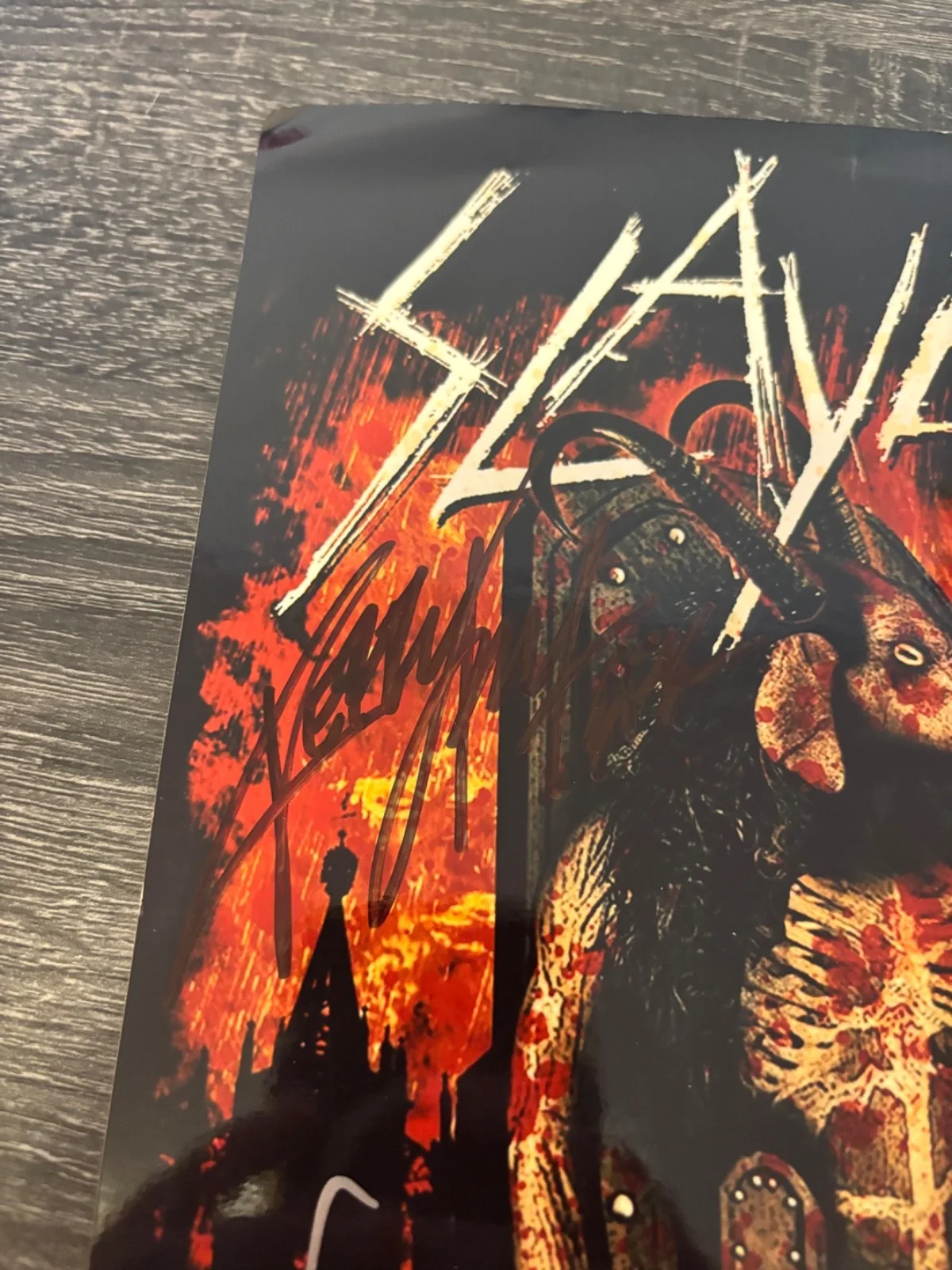 SLAYER SIGNED AUTOGRAPHED 8X12 KERRY KING & GARY HOLT RARE METAL IN PERSON, изображение 3